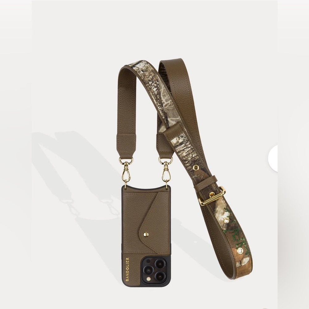 Bandolier Kimberly Olive Crossbody Phone Case with Gold Accents